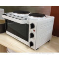 21 L White Compact Mini Electric Oven Rotisserie Toaster Black Counter Table Top Oven With Twin Hotplate And Convection